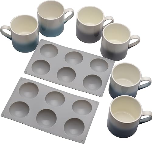 Miniatura 8 de Pfaltzgraff Juego de 6 tazas de chocolate con moldes de silicona de 2.5 pulgadas, multicolor