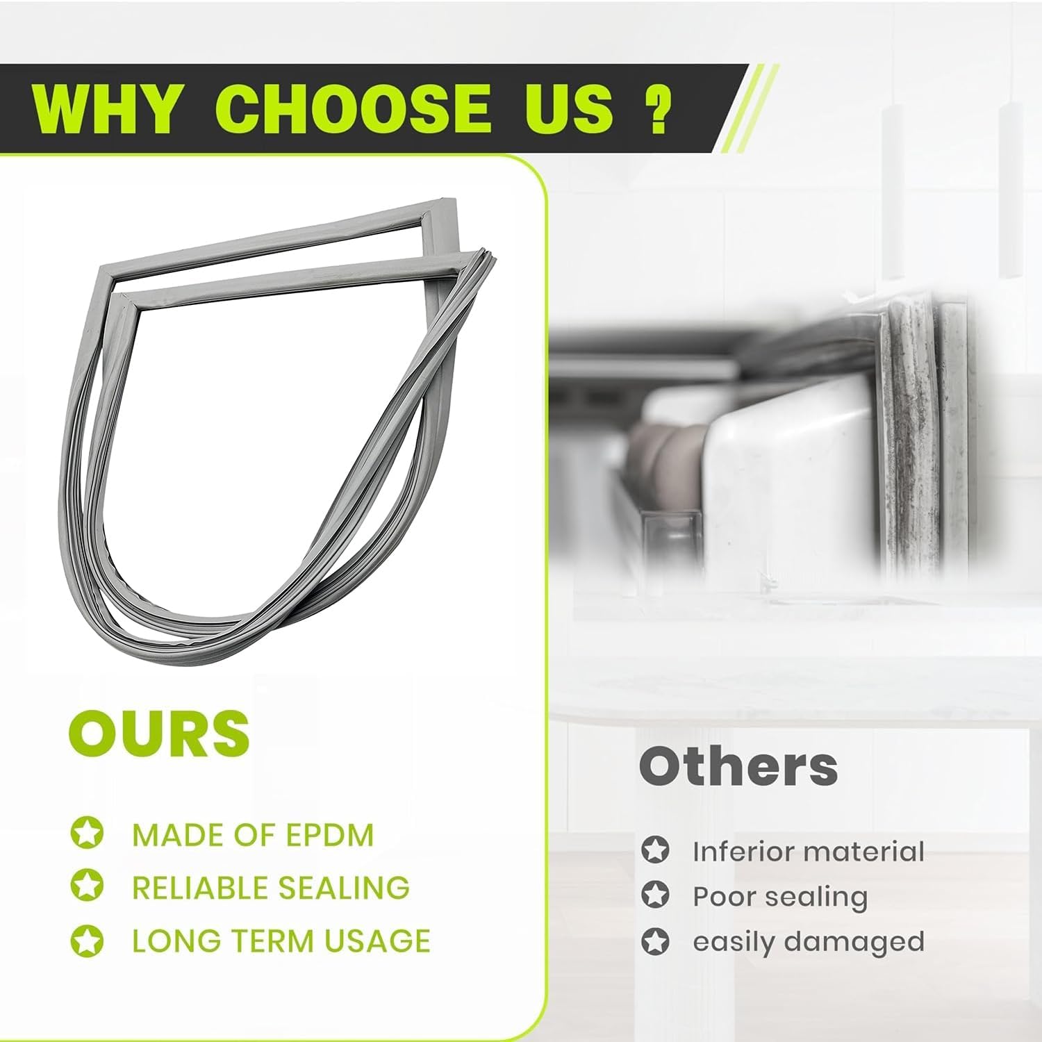 MOrfiL Refrigerator Door Magnetic Rubber Seal Freezer Door Gasket Replacement Custom Universal