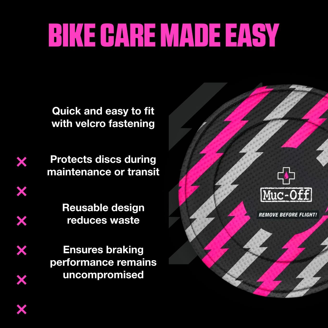 Muc-Off Disc Brake Covers, Set Of 2 - Washable Neoprene Protective Covers For Bicycle Disc Brakes - Protects From Overspray And Damage In Transit