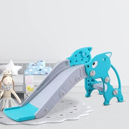 Webby Foldable Mini Cat Shaped Playground Slide Toy for 1 to 3 Years Kid at Home, School and Garden