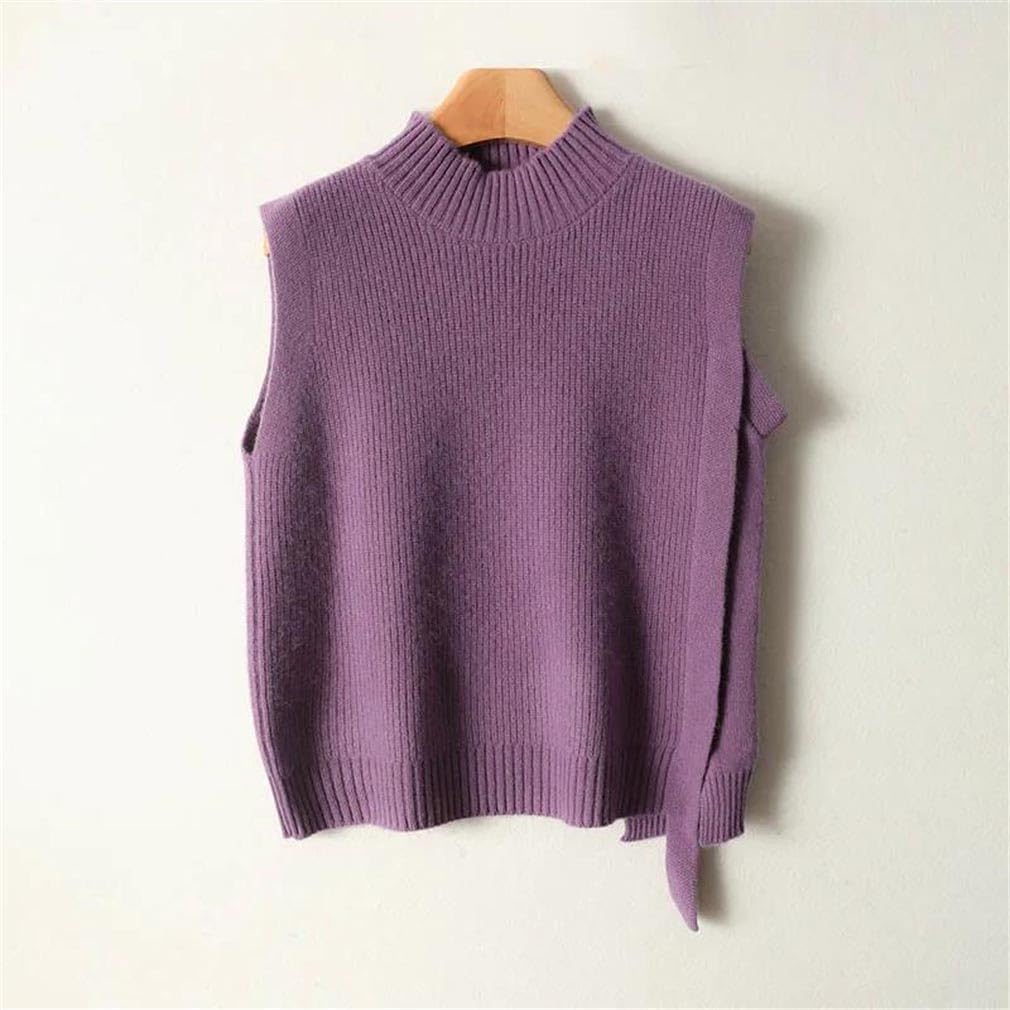 Women Knitted Wool Vest Top Layering Base Shirt