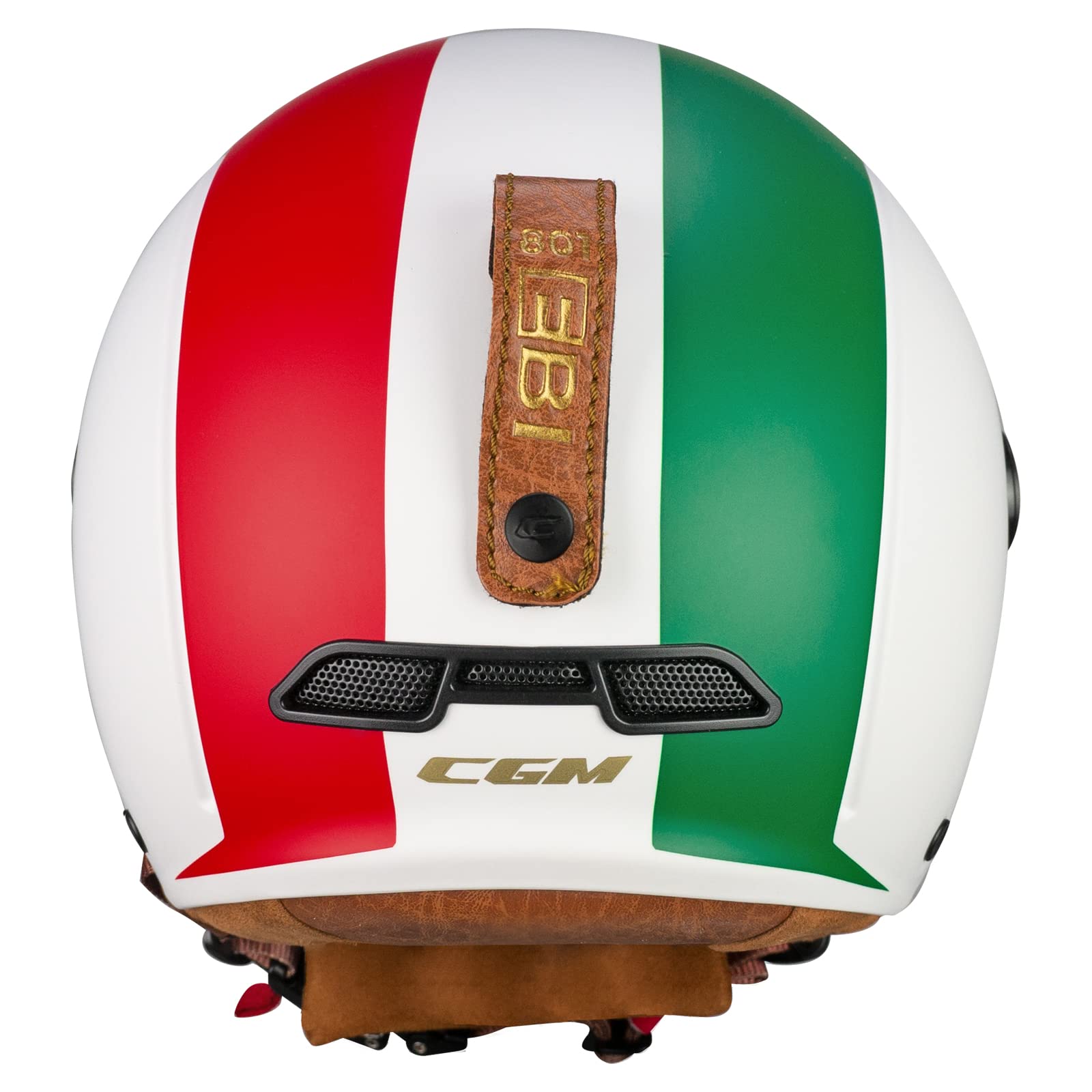 CGM EBI Casque de Ski Unisexe Adulte, Blanc Vert Rouge Mat, S (55-56cm)