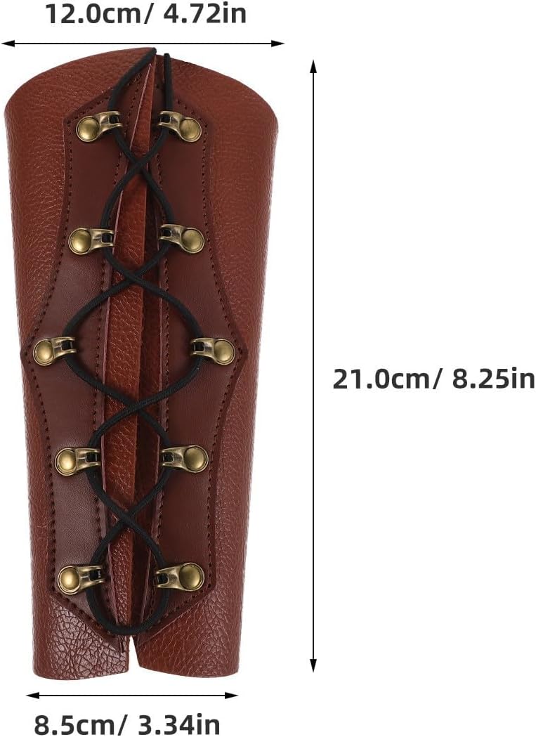 Uonlytech Adjustable Archery Forearm Guard for Arm Protection with Lightweight Pu Leather Material and Vintage Stylish Appearance, for Target Shooting and Long Archery Sessions in Brown