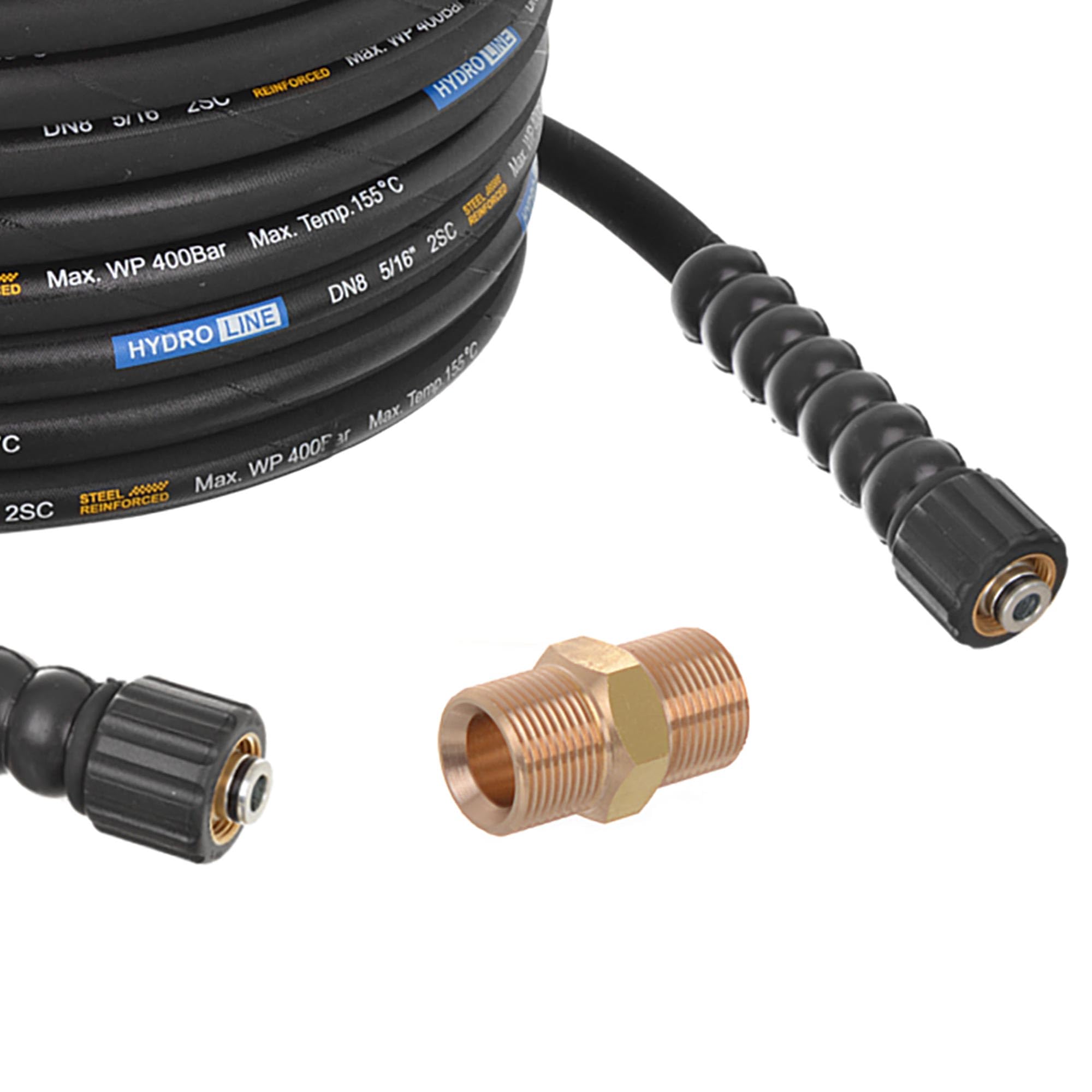 TECHKAR High Pressure Washer Hose - Karcher Extension Hose Replacement – 400bar DN8 Professional M22x1.5 High-Pressure Hose Compatible with Kärcher HD HDS – 25m