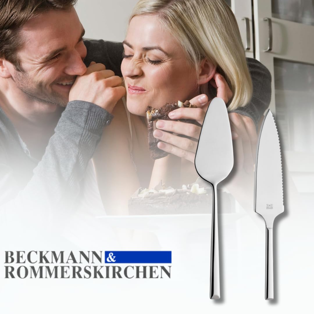 B&R 1107 - Set di 2 palette per torte, in acciaio inox, argento, set di palette, coltello da torta, posate da dessert in PVD