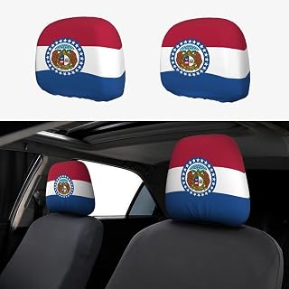 Missouri State Flag Universal Car Seat Headrest Covers, Breathable, and Portable Automotive Seat Cover Car Accessories