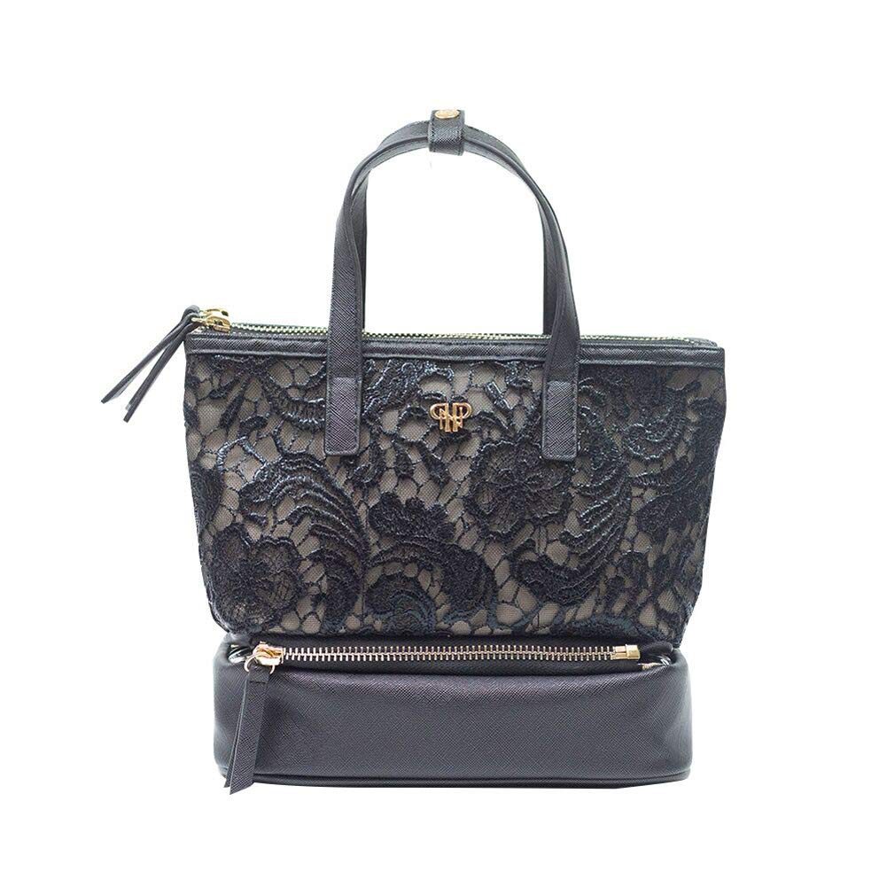 PurseNAdira Travel Makeup Case (Black Lace)