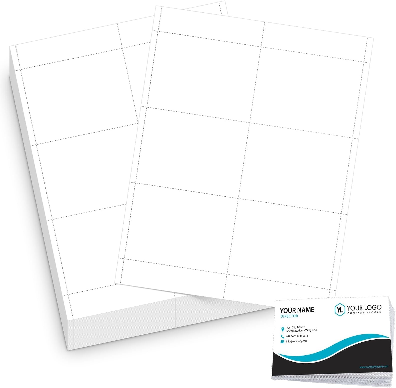 1200 Pcs Blank Printable Business Cards, 3 x 4, Perforated