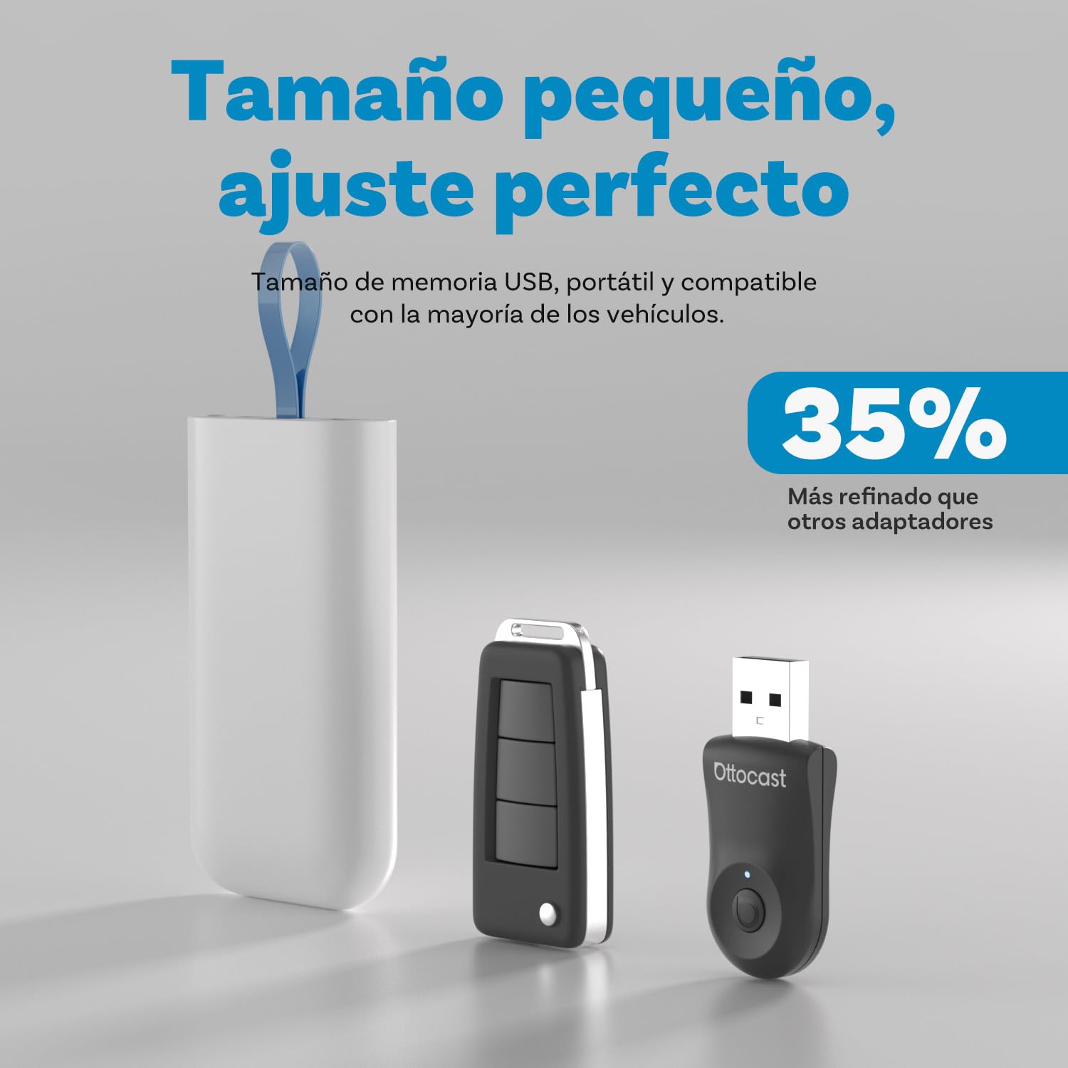 OTTOCAST Mini 2025, Adaptador Carplay Inalámbrico para iPhone, Adaptador Android Auto Plug & Play Convierte el Dongle Carplay con Cable a Inalámbrico Compatible con Autos con CarPlay con Cable y AA
