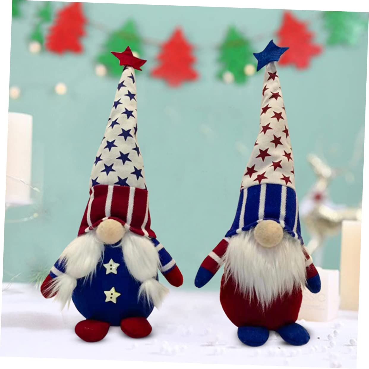 Alipis 6stücke Unabhängigkeitstag Deko Faceless GNOME Puppen Für Tischdekoration Niedliche GNOME Figuren Für Feiern Und Wohnräume