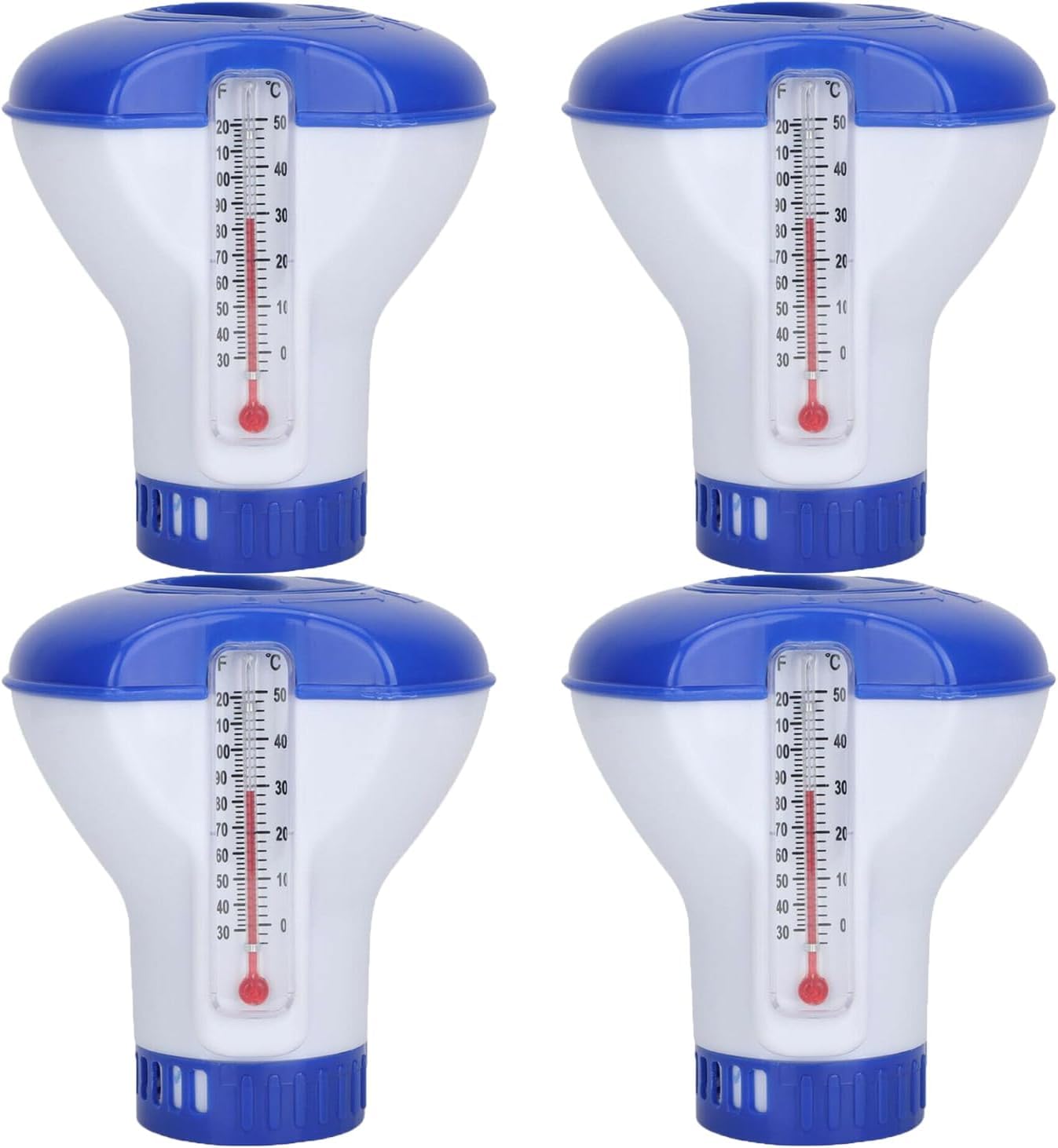 Floating Chlorine Dispenser with Thermometer, Adjustable Chemical Floater, Floating Chlorine Tablets Dispenser,Pool Chemical Dispenser for Hot Tubs & Swimming Pools Paddling Pools Spa Bathtubs (3 PCS)