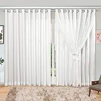 Cortina de Voil com Forro Microfibra 6,00m x 2,70m - Branco