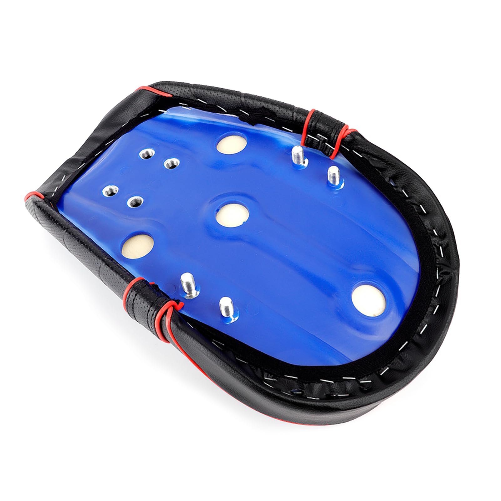 Akozon Volant de Course Universel en Cuir PU Bleu, 14 Pouces, 350mm, en Aluminium, pour un Contrôle et un Style Améliorés