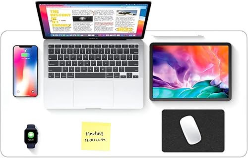 Miniatura 8 de JanJunDec Protector de escritorio transparente de 14 x 24 pulgadas, protector de vinilo para escritorio, cubierta de mesa de plástico, protector de