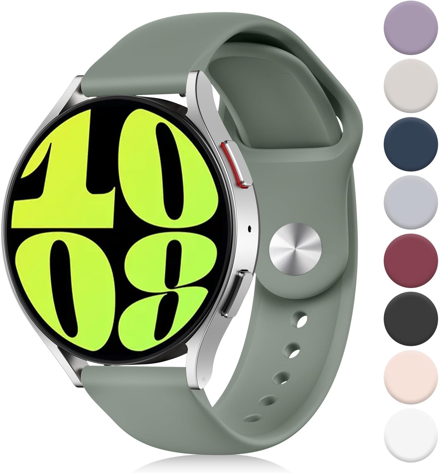 Soft Silicone Strap Compatible with Samsung Galaxy Watch 7/6/5/4 40mm 44mm/ Galaxy Watch5 pro 45mm/ Watch 3 41mm/ Classic 6 47mm 43mm/ Classic 4 46mm 42mm, 20mm Sport Replacement Bands