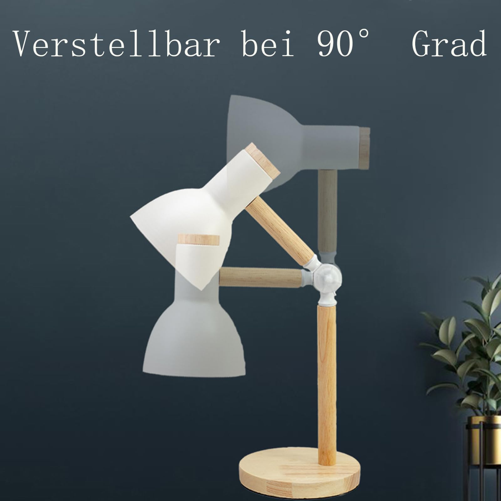 himmel Tischlampe,Einstellbare Holz Tischlampe,Kinder Schreibtischlampe für Schlafzimmer,Wohnzimmer,E27 Sockel Lesen neben Lampe (Grün)