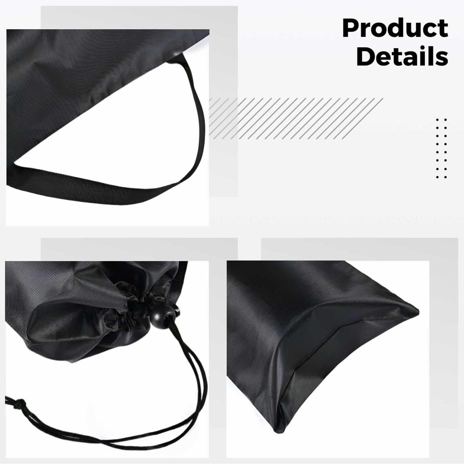 Borsa per canna da pesca, 100 cm, in poliestere 210D, con coulisse, con tracolla, per tappetino da yoga, bastoncini da pesca, campeggio, nero