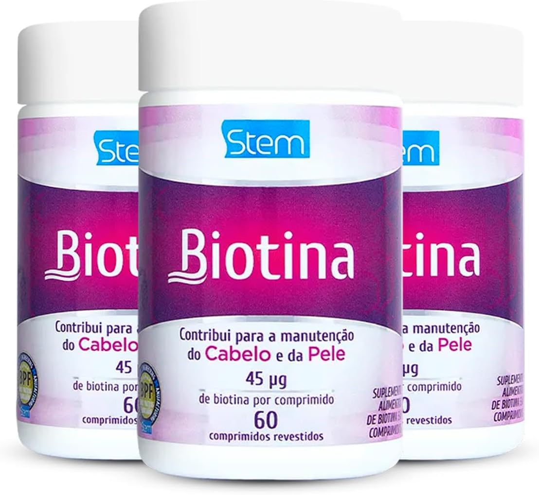 Kit 3 Biotina Stem 60 comprimidos