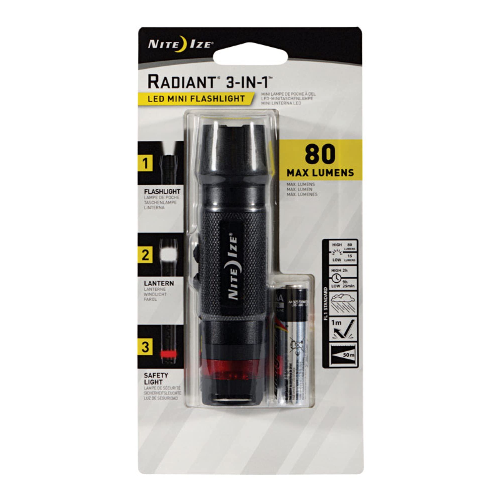 Nite Ize N03511 3 In 1 Mini Led Flashlight, Black