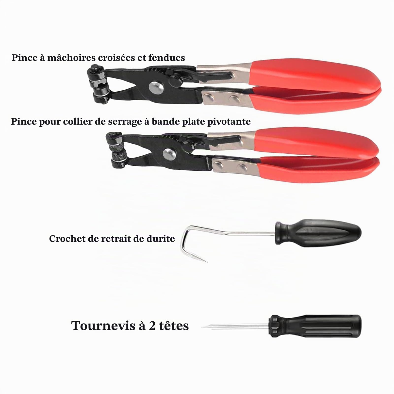 Lot de 9 pincettes à colliers et serrage et 6 pincettes de serrage pour tuyau de voiture