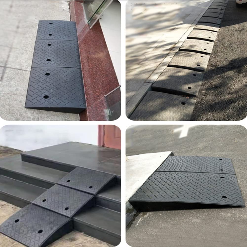 Loading Ramps, Threshold Ramp, Threshold Ramp, Rubber Curb Ramps Heavy Duty Ramp Cushion, Indicate The Direction Bottom of The Grid for Truck Car Scooter Motorcycle
