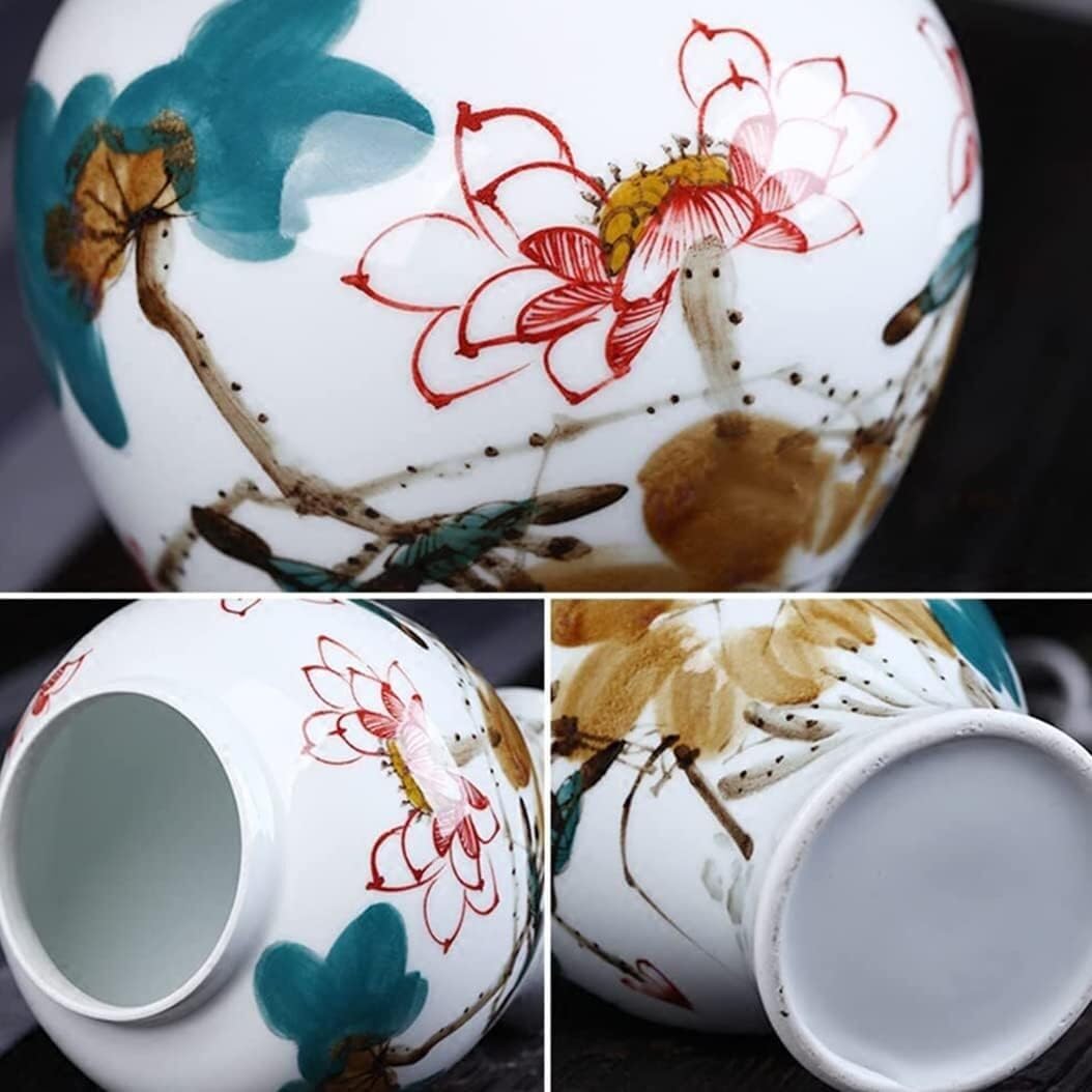 Vintage ceramiczny słoik na imbir z pokrywką, chińska tradycja