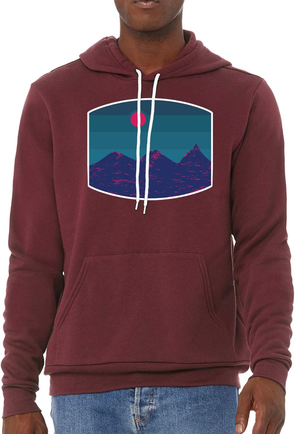 Blue Mountain Sunset Hoodie, Unisex Hiking Sweatshirts, Nature Hoodies