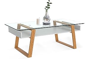 bonVIVO Modern Glass Coffee Table: Display Your Treasures with Style