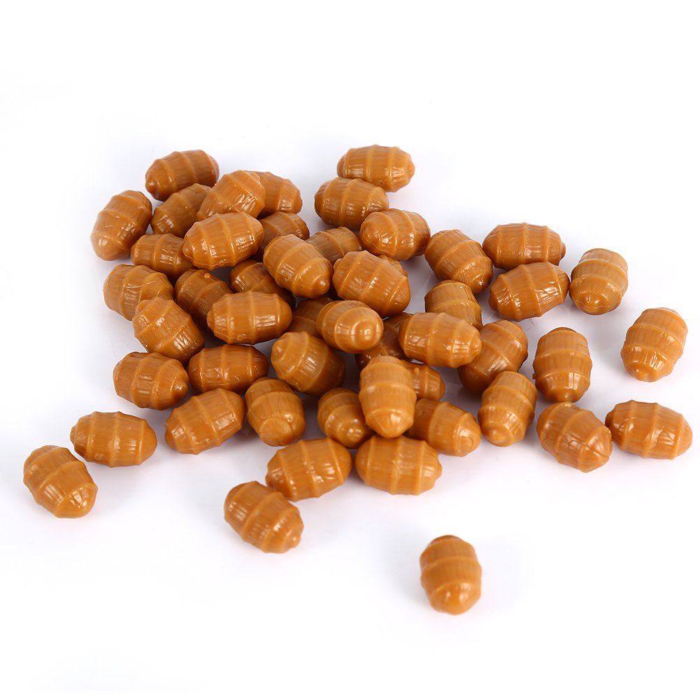 Pop Up Baits, Carp Fishing Soft Floating Artificial Tiger Nut Baits Pop Up Terminal Tackle Pellets for Ocean Beach Fishing Lake River(50pcs-50pcs)