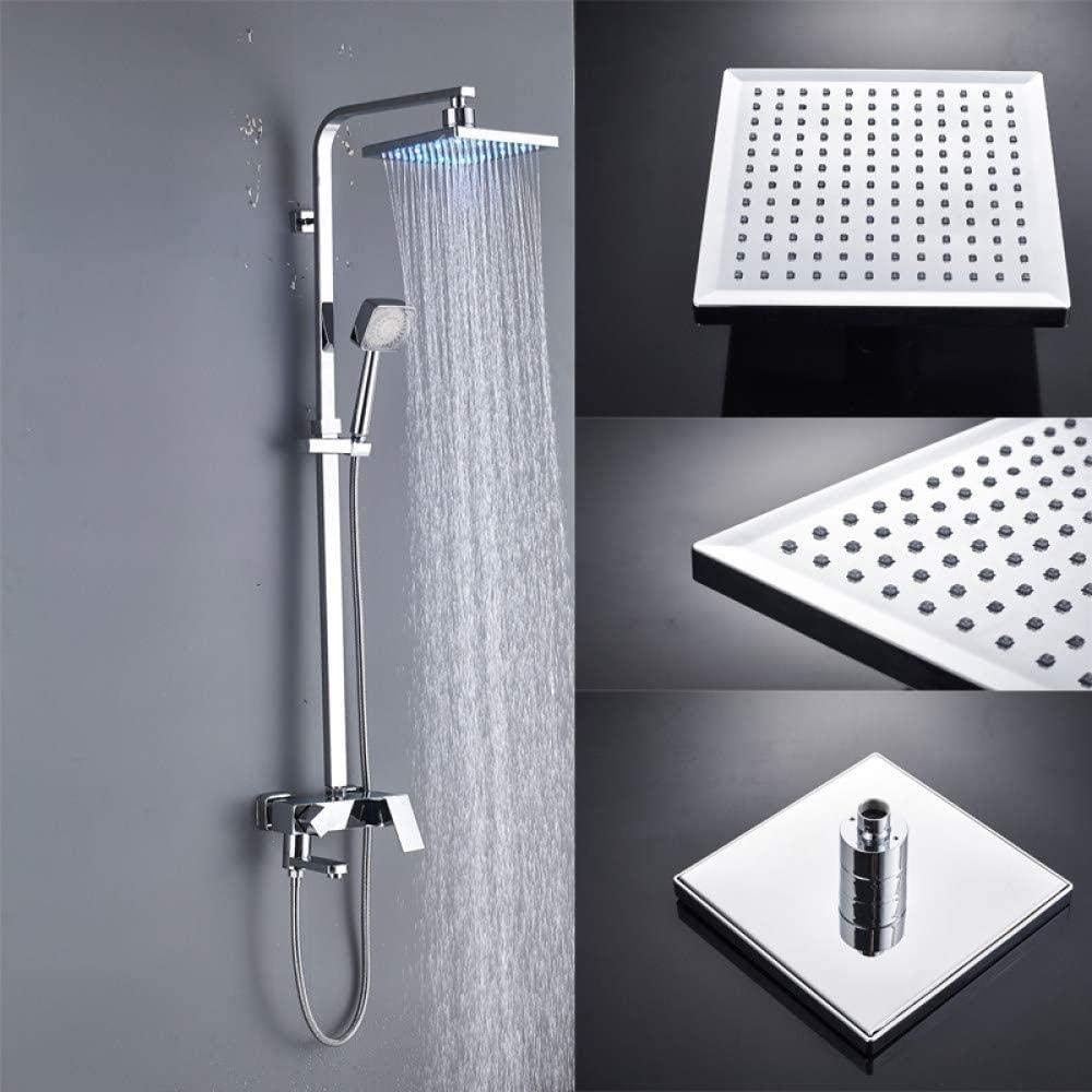 Shower Set Led 3 Functional Options Bathroom Shower Fitting Wall Mounting Abs Bathtub Fittings Rain Shower Heads Shower Set-Shower Set