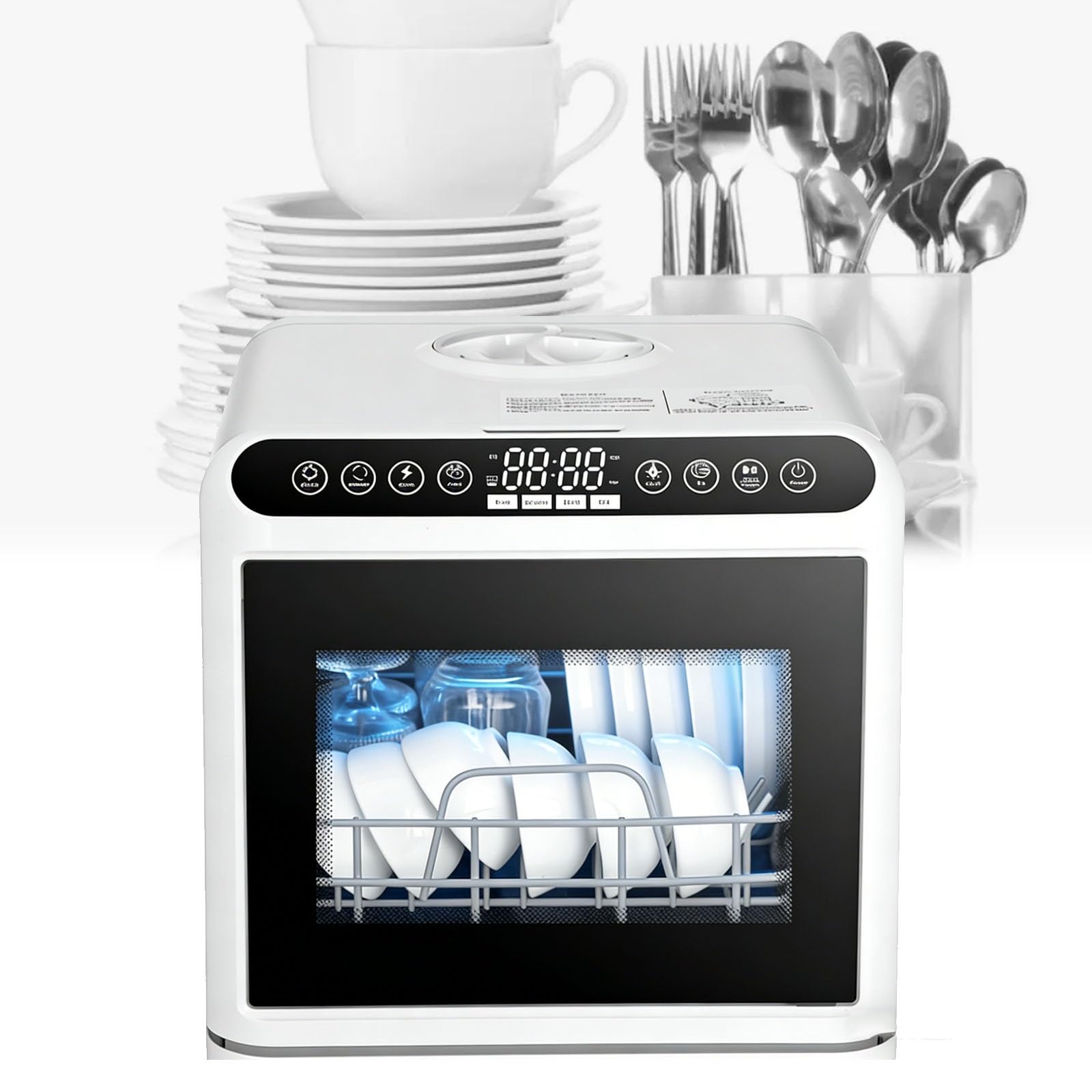 Lave-vaisselle de comptoir portable avec réservoir 5L et 5 programmes de lavage