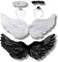Fantasia Tiara E Asas De Anjo Adulto Juvenil Festa Halloween Carnaval Luxo Feminino