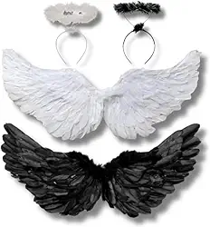 Fantasia Tiara E Asas De Anjo Adulto Juvenil Festa Halloween Carnaval Luxo Feminino