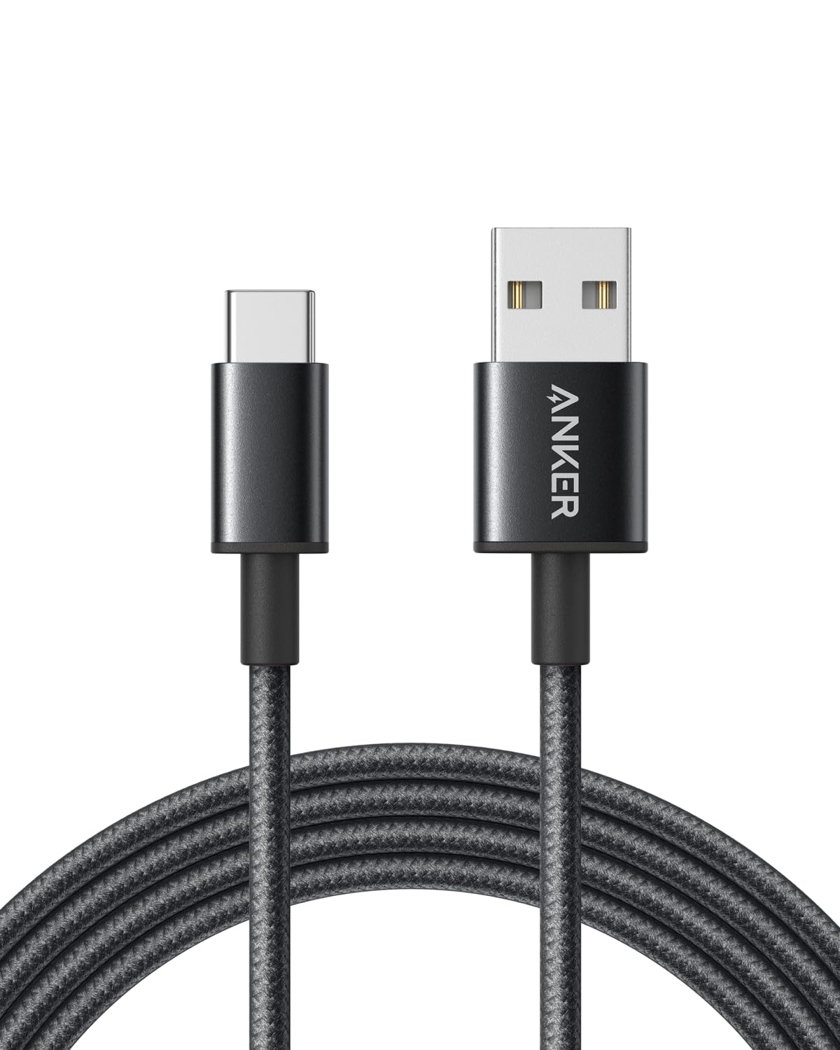 Anker Cabo de Carregamento USB-C (1 Peça, 1,8 m), Cabo Trançado USB-A para USB-C de Alta Durabilidade, Compatível com iPhone 17/16/15, iPad Pro, Samsung Galaxy e Outros (Preto)