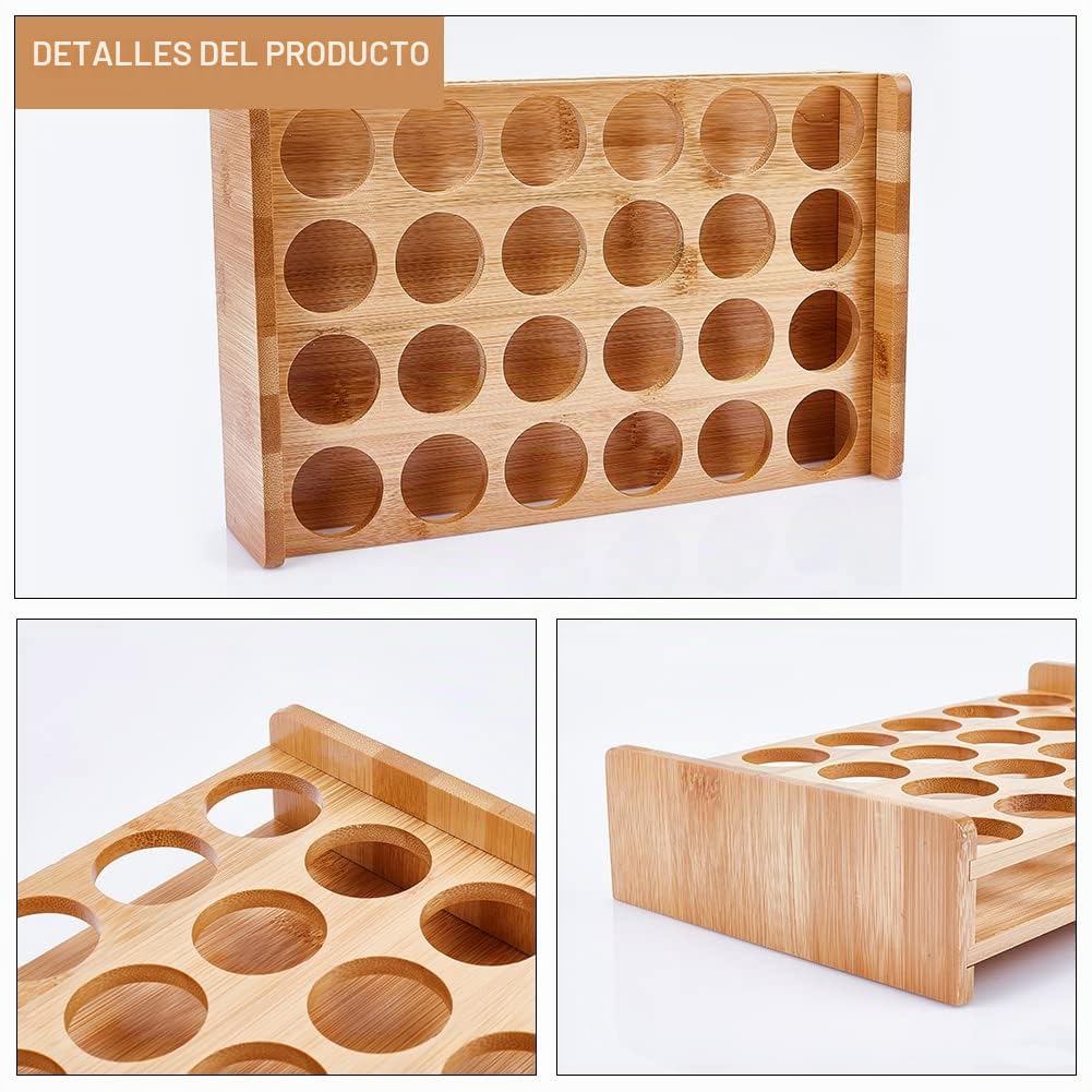 NBEADS 24 Soporte para Vaso de Chupito, Agujero: Bandeja de Vaso de Chupito de 1.47 Pulgada Bandeja de Servicio de Vaso de Chupito de Bambú para Fiesta Bar Club Bar Reunión Familiar
