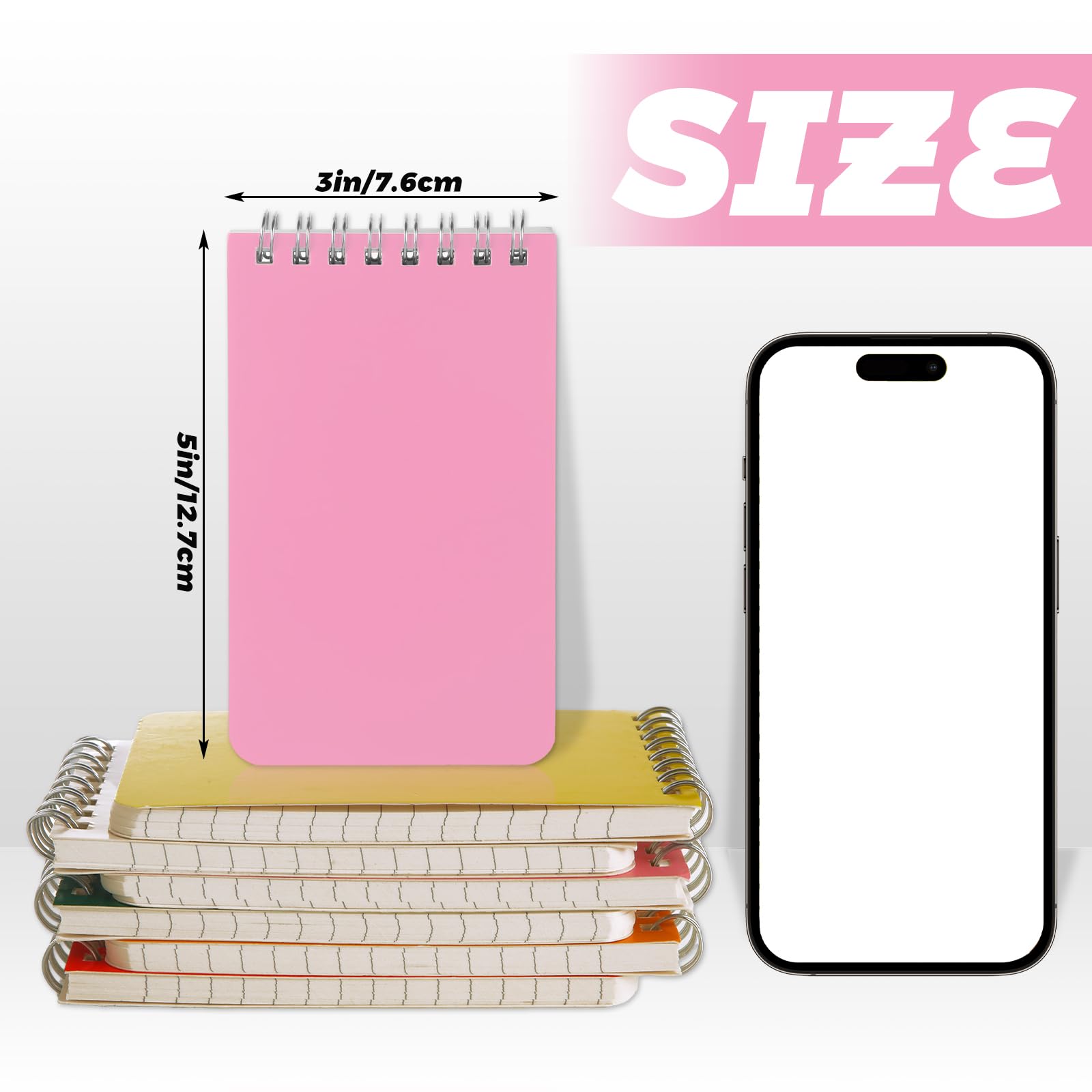 Lot de 60 petits carnets de poche de 7,6 x 12,7 cm, 10 carnets colorés de 60 feuilles à spirale, mini bloc-notes de poche avec pages lignées pour la maison, l'école, le bureau, le travail