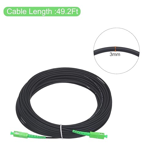 Vista 17 de MECCANIXITY Cable de conexión de fibra óptica simple OS2 de 98.4 pies de modo único LSZH SC/APC-SC/APC puente blindado blanco óptico para redes LAN