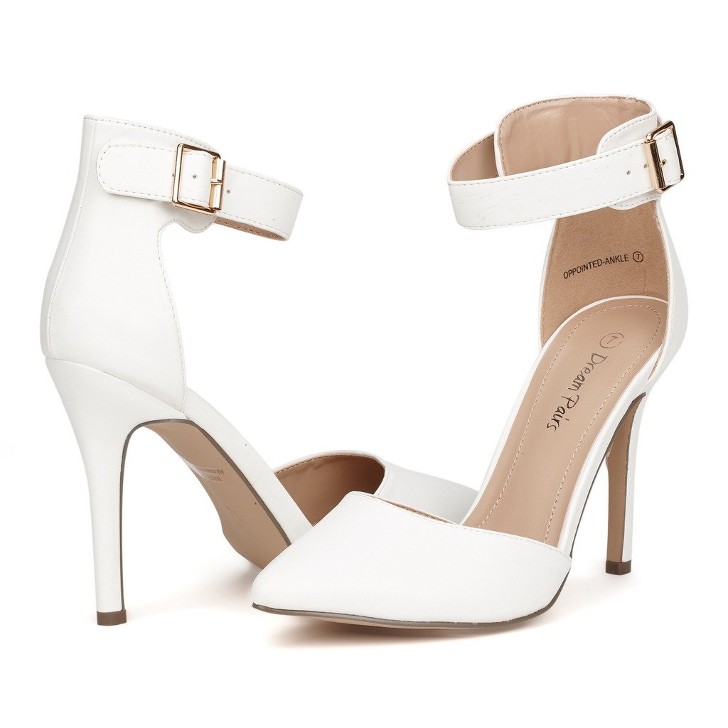 DREAM PAIRSWomen's High Heel Party Court Shoes Stiletto Pointed Toe Ankle Strap D'Orsay Pumps Shoes