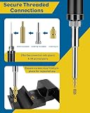 Uniclife 451 Pezzi Set Di Inserti Filettati Plastica, M2 M2.5 M3 M4 M5 M6 Inserti Termofissanti Punta Saldante & Adattatore, Inserti Termici in Ottone, Kit Dadi Zigrinati Metrici Componenti Stampa 3D - 4