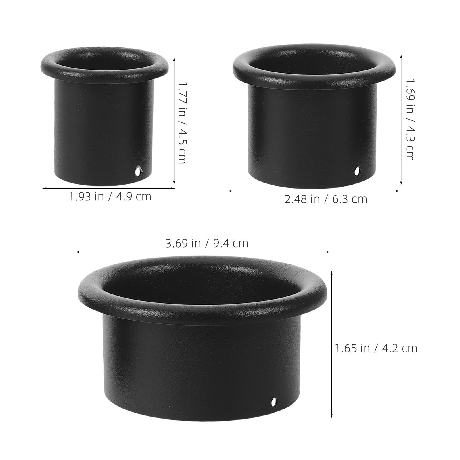 Soporte para Secador de Pelo Estable en Negro de Acero Inoxidable 6 Piezas para Uso en Baño y Estación de Barbería