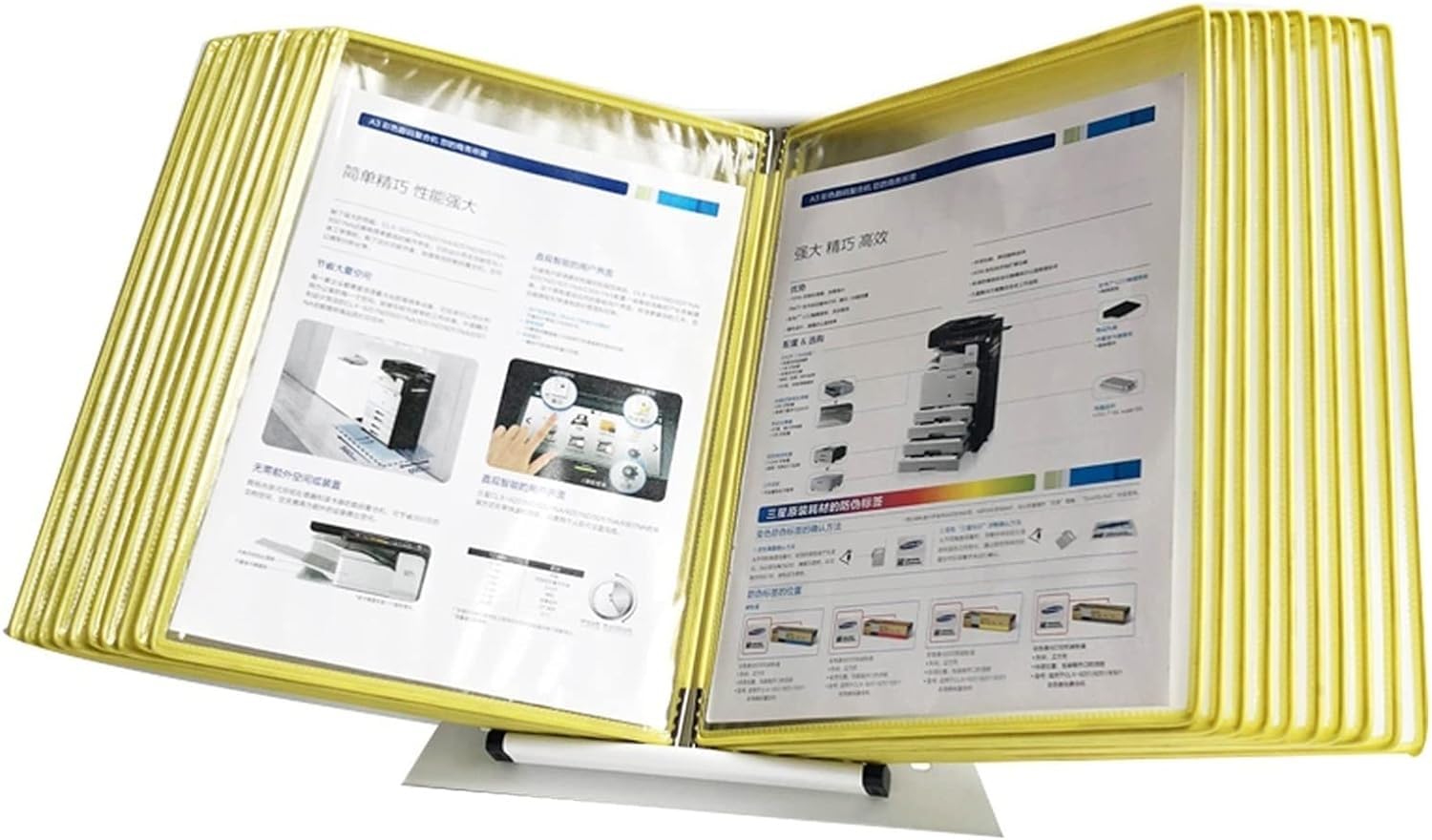 noxozoqm Desktop Reference Organizer, Folder Flip File Holder, Desktop Display Stand, A4 20 Pages File Pockets Organizer(Color:H)