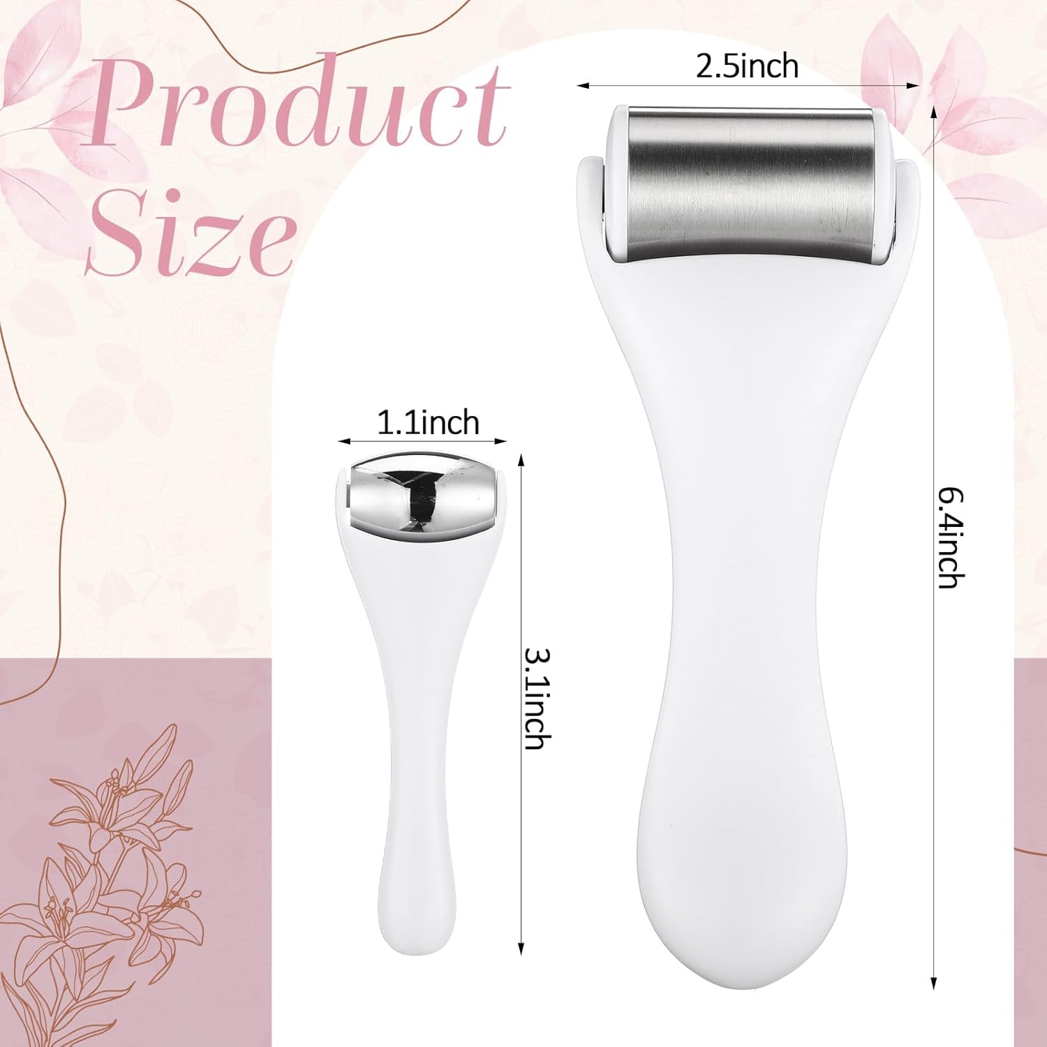 Tondiamo 2 Pcs Muscle Roller Gifts Stick Fascia Body Cellulite Face Muscle Massage Roller Manual Massage Tools for Relief Neck Arm Back Leg Body Deep Release(White,Metal) - Image 2