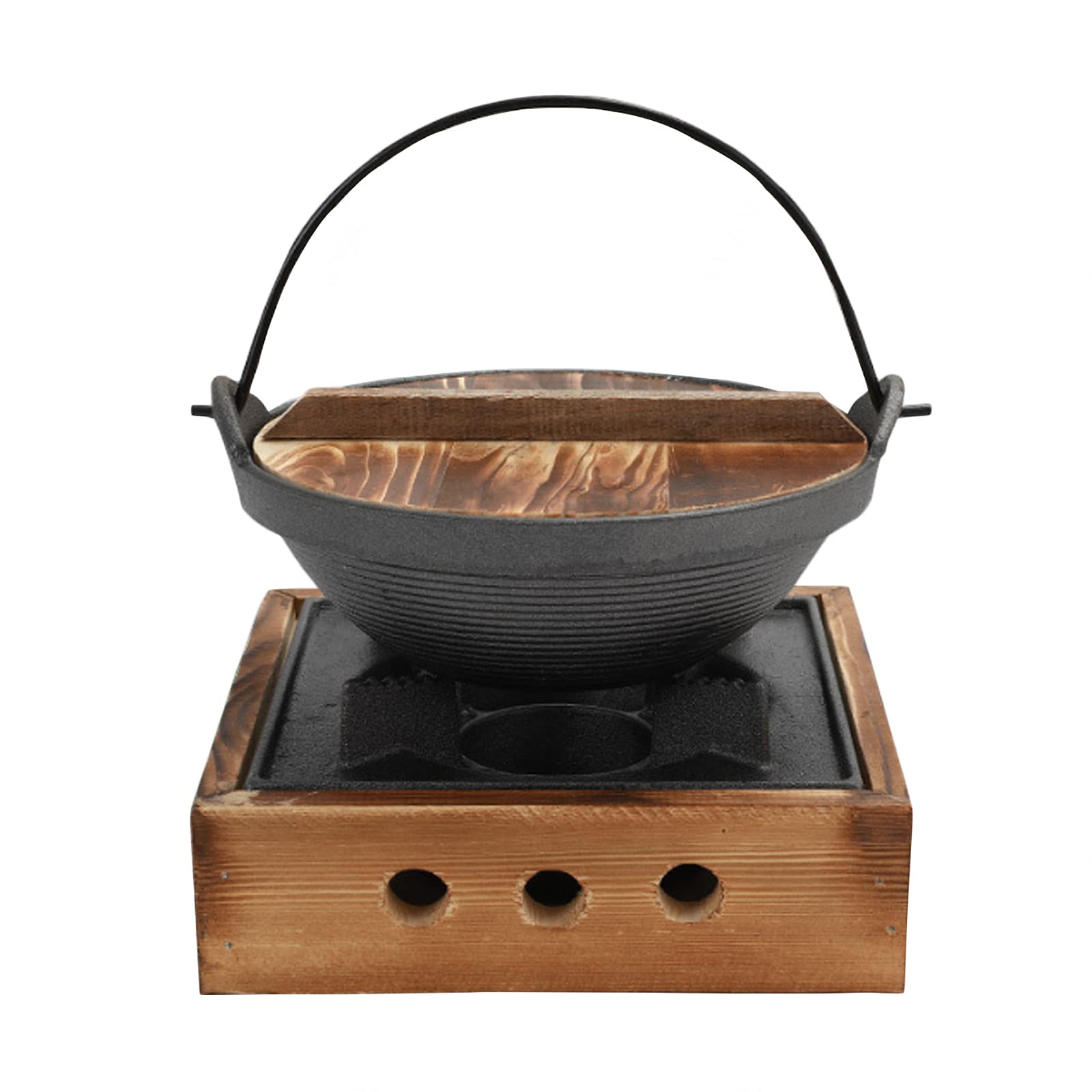 Campingkocher für Innenraum Spirituskocher Mit Topf Mini Camping Alkoholkocher Tragbarer Spiritusbrenner für Hot Pot Grillen Picknick,Big