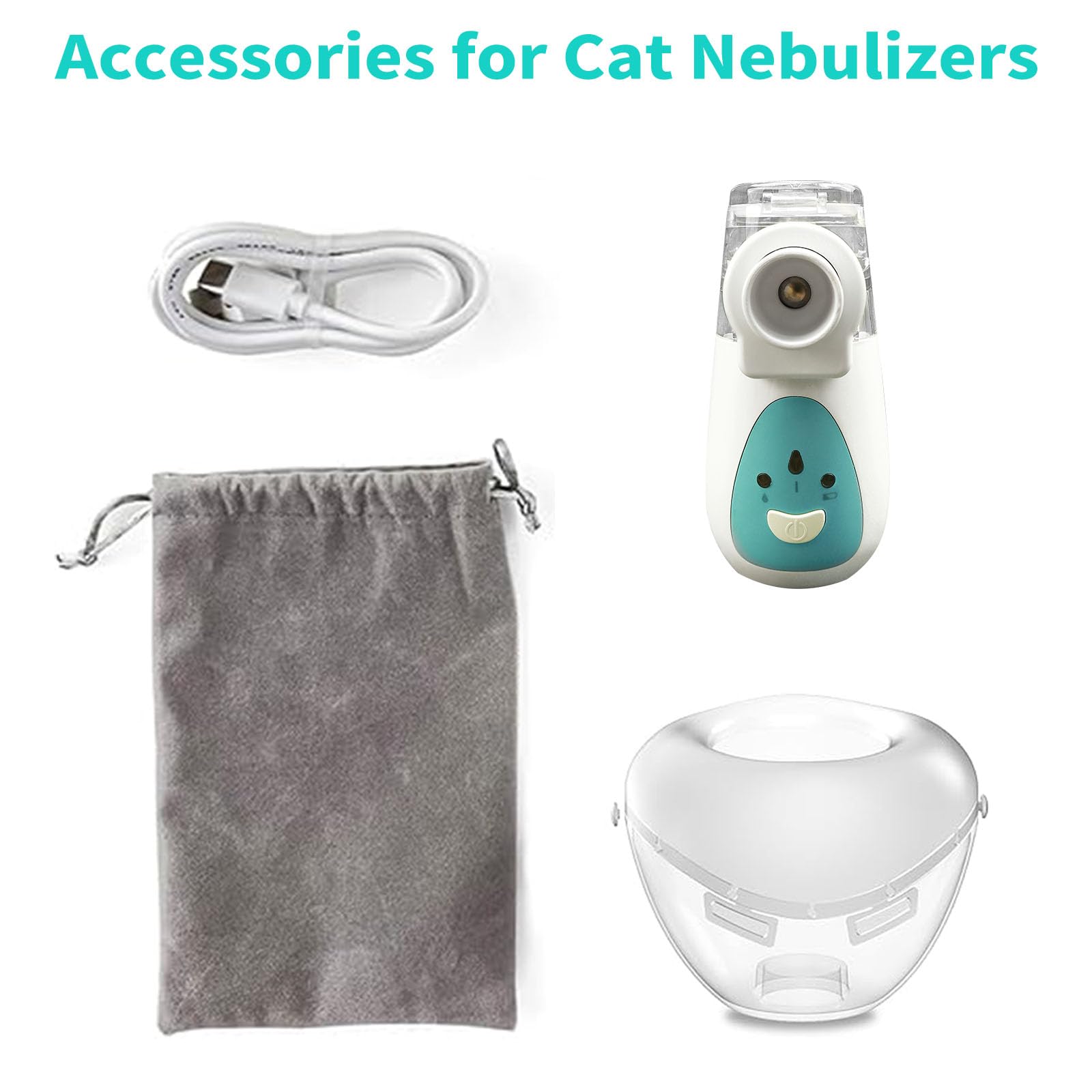 Nebulizzatore per Gatti, nebulizzatore per Animali Domestici e Maschera per inalazione per Gatti, Silenzioso, Adatto per Gatti e Cuccioli, Verde (S)