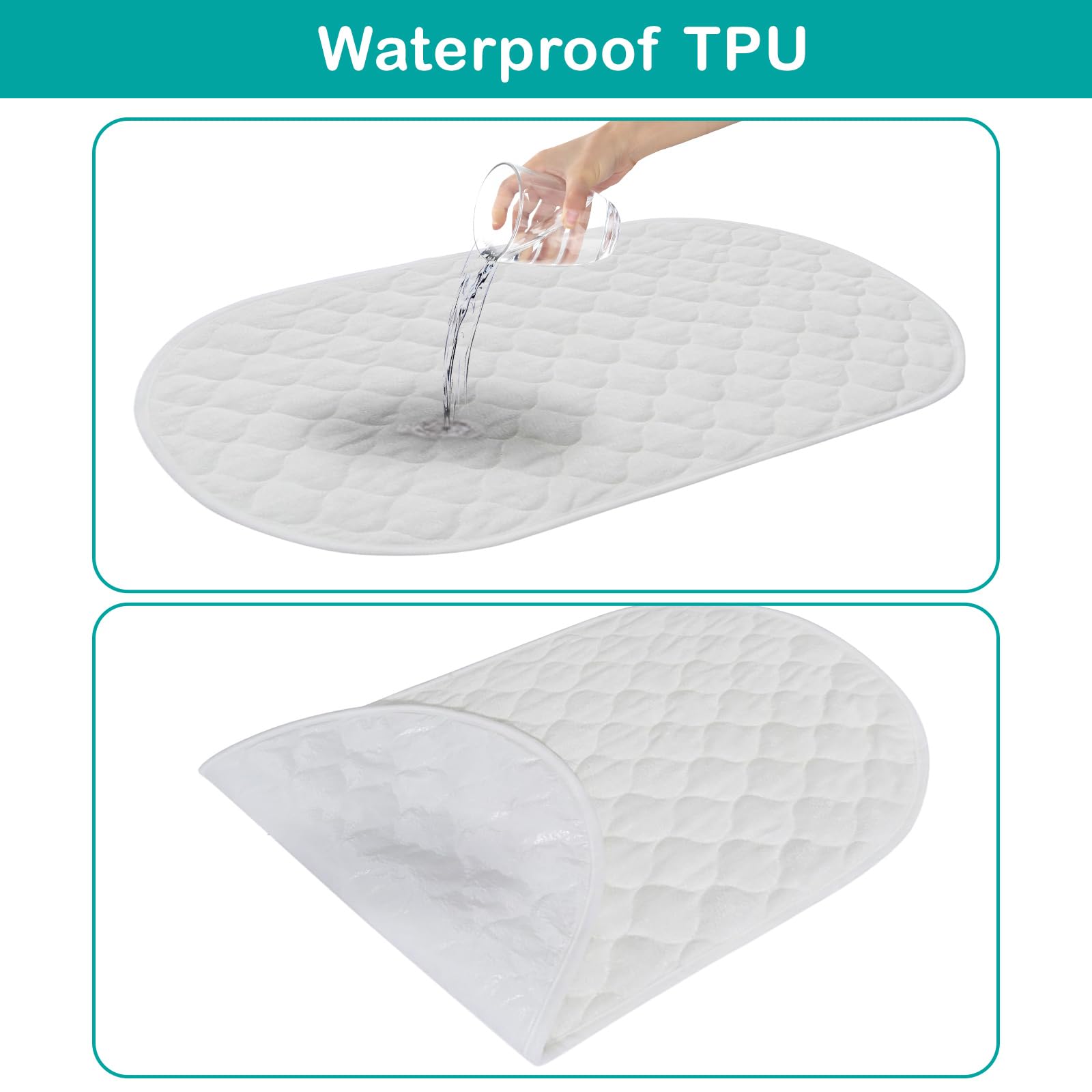 Lot de 3 tapis à langer en coton respirant imperméable lavable et réutilisable pour la maison et les voyages