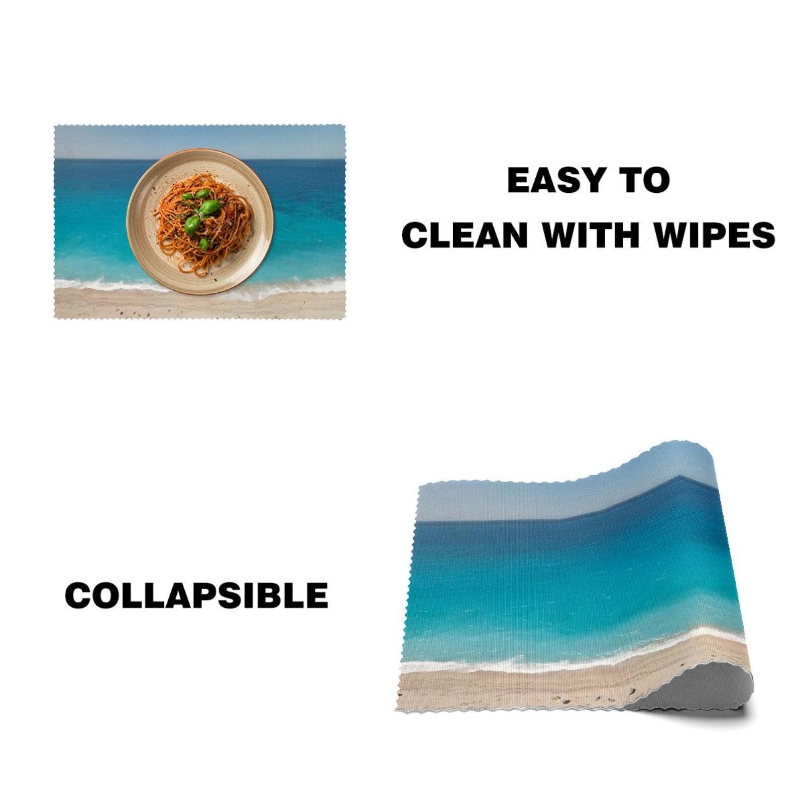 Tischsets mit Strand-, Ozean-, Sand- und Meerwasser, Platzsets, waschbar, rutschfest, Wärmeisolierung für Küche, Esszimmer, Restaurant, 45,7 x 30,5 cm, 6 Stück