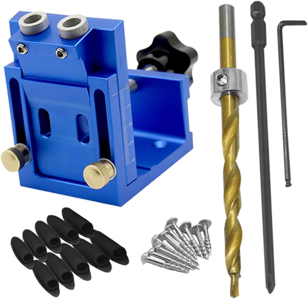 Pocket Hole Jig Kit Double Woodworking Tool for Accurate Drilling Durable Easy Installation for Furniture Assembly and Wood Projects