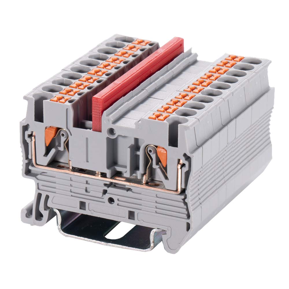 ST2-2.5/2X2 Morsettiera a doppia molla Push in Tipo PT Connettore guida DIN senza viti Set da 30 pezzi