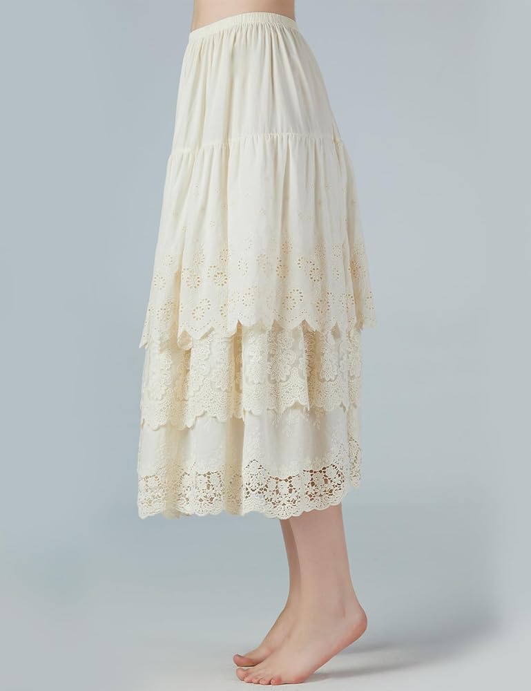 BEAUTELICATE 100% Cotton Half Slip Lightweight Skirt Extender
