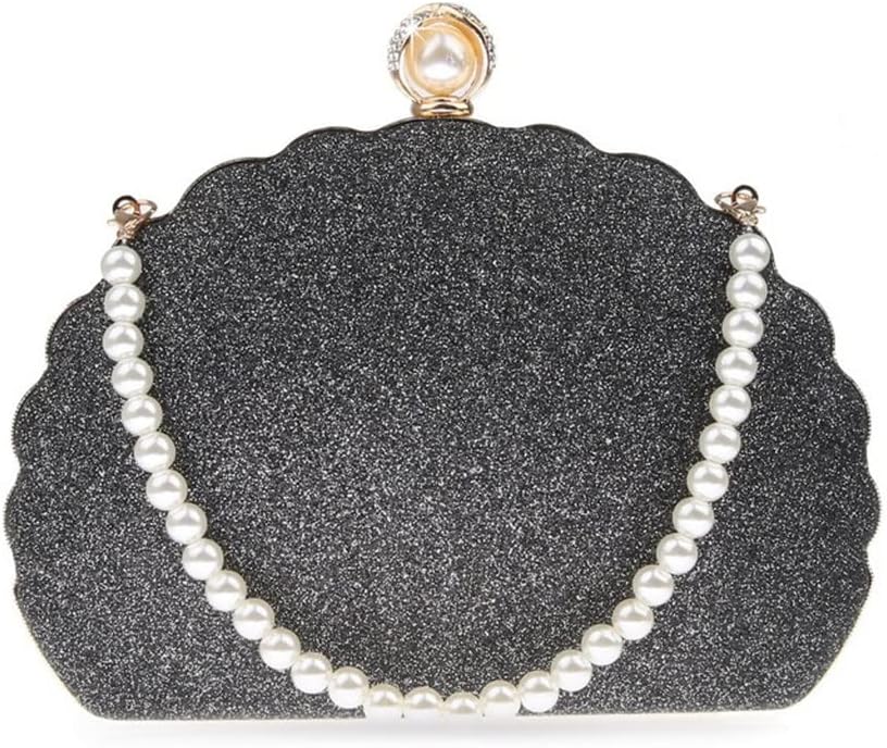 Women Sequined Day Clutch Pearl Diamonds With Beaded Shoulder Chain Small Evening Bags Purse